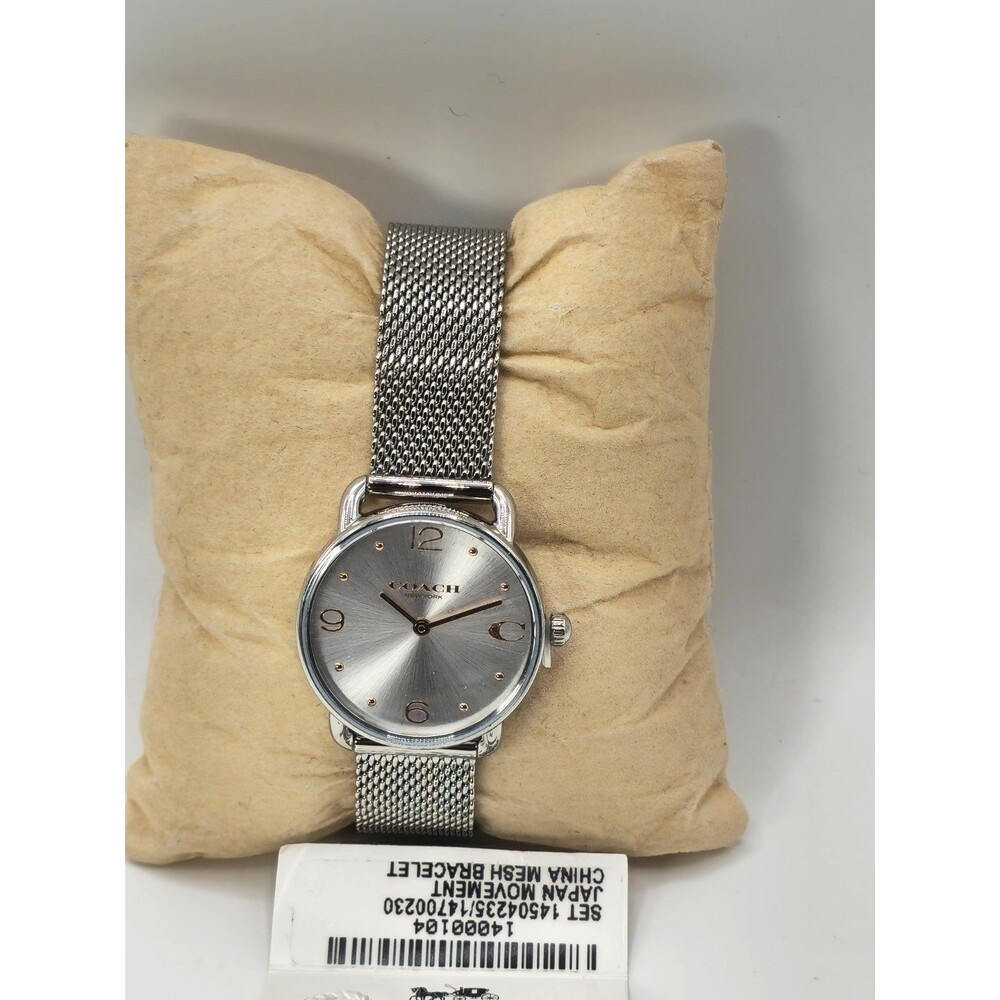 Coach York Women's Silver Mesh Bracelet Watch 34mm